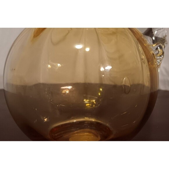 Vintage Amber Glass Cream Pitcher 5.75" Mid-Century - Picture 4 of 8